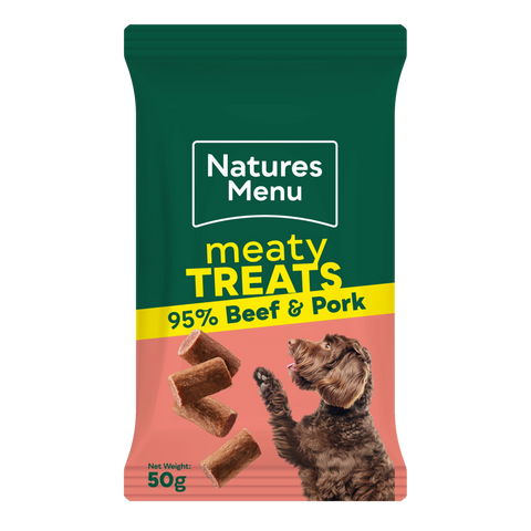 NATURES MENU Dog Meaty Treats Beef and Pork 50g - Pets Villa