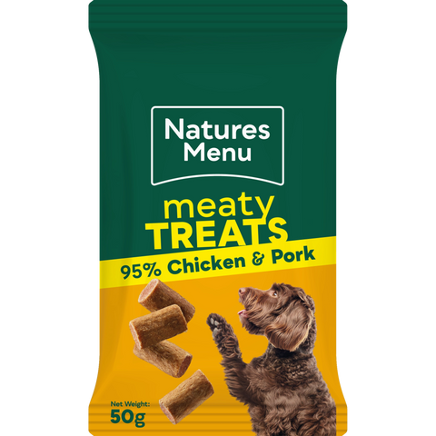 NATURES MENU Dog Meaty Treats Chicken and Pork 50g - Pets Villa