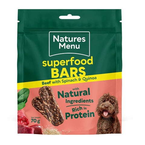 NATURES MENU Dog Superfood Bars Beef Treats 70g - Pets Villa