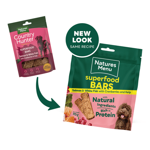 NATURES MENU Dog Superfood Bars Salmon and White Fish Treats 70g - Pets Villa