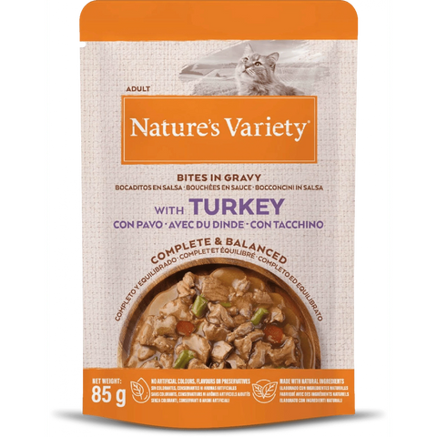 NATURE'S VARIETY Cat Bites in Gravy with Turkey 85g - Pets Villa