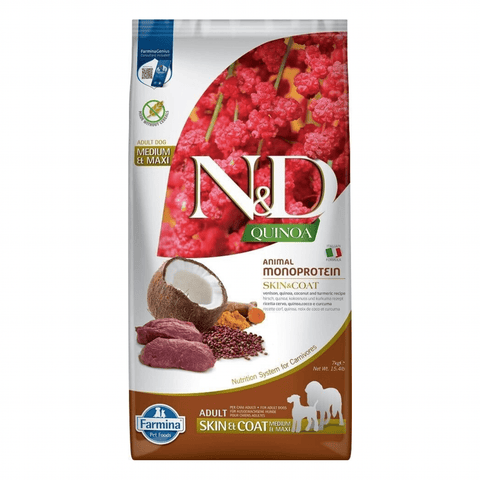 N&D Farmina Dog Quinoa with Venison and Coconut for Medium/Maxi Dogs 2.5kg - Pets Villa