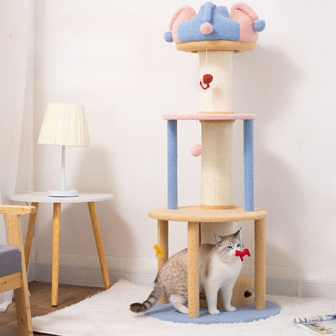 Pastel Clown Cat Climbing Frame - Pets Villa