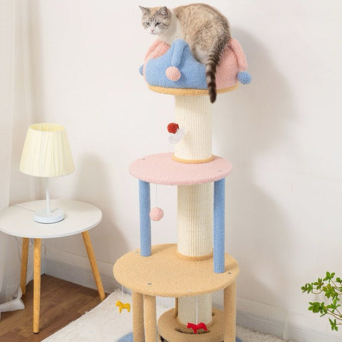 Pastel Clown Cat Climbing Frame - Pets Villa