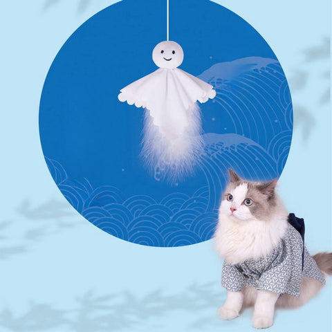 PURLAB Ghost Feather Cat Teaser - Pets Villa