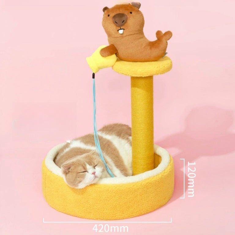 PURLAB Groundhog Scratcher Post and Bed - Pets Villa