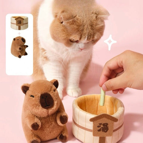 PURLAB Soft Capybara Cat Toy - Pets Villa