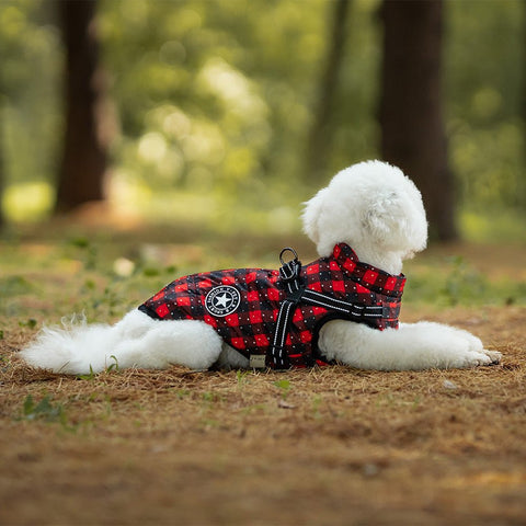 Red Checked Pet Coat - Pets Villa