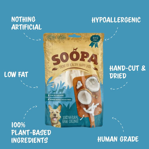 SOOPA Natural Coconut Chews for Dogs 100g - Pets Villa