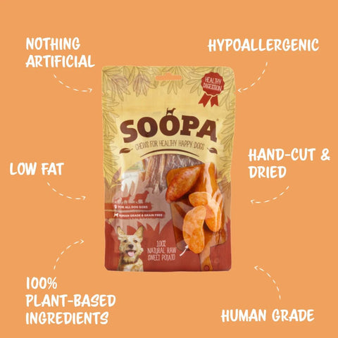 SOOPA Natural Sweet Potato Chews for Dogs 100g - Pets Villa