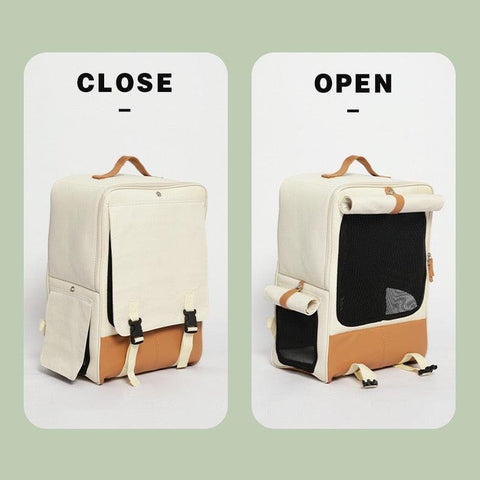 TINYPET Cream Pet Backpack - Pets Villa