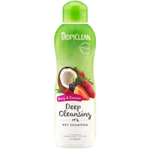 TROPICLEAN Deep Cleansing Pet Shampoo Berry and Coconut 355ml - Pets Villa