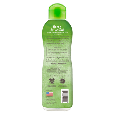 TROPICLEAN Deep Cleansing Pet Shampoo Berry and Coconut 355ml - Pets Villa