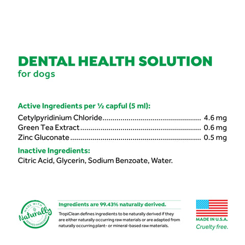 TROPICLEAN Fresh Breath Dental Health Solution for dogs 473ml - Pets Villa