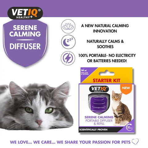 VETIQ Serene Calming Portable Diffuser and Refill Starter Kit - Pets Villa