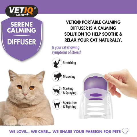 VETIQ Serene Calming Portable Diffuser and Refill Starter Kit - Pets Villa