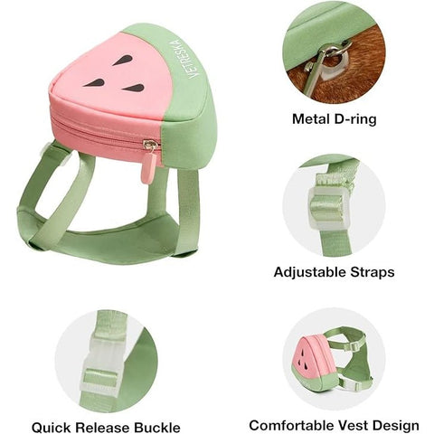 VETRESKA Watermelon Pet Harness and Leash Set (L) - Pets Villa