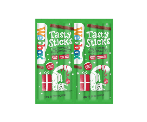 WEBBOX Cat Christmas Tasty Sticks Turkey and Cranberry 6pcs - Pets Villa