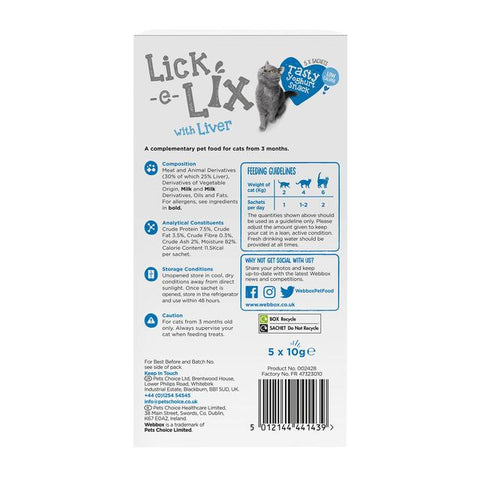 WEBBOX Lick - e - Lix with Liver Cat Treats - Pets Villa