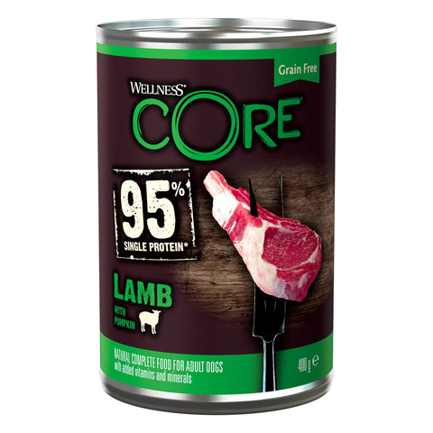 WELLNESS CORE 95% Single Protein Lamb with Pumpkin 400g - Pets Villa