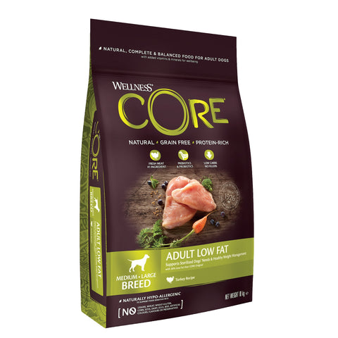 WELLNESS CORE Dog Adult Low Fat Turkey 10kg - Pets Villa