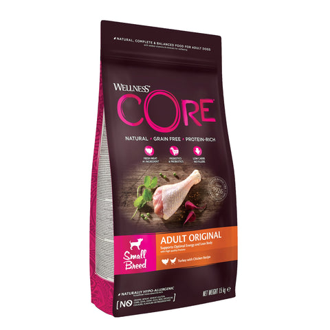 WELLNESS CORE Dog Small Breed Adult Original Turkey with Chicken 1.5kg - Pets Villa