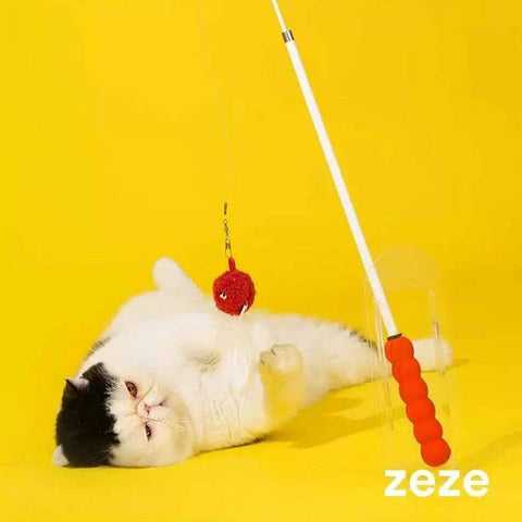 ZEZE 42 - 110cm Lucky Tanghulu Extendable Cat Teaser - Pets Villa