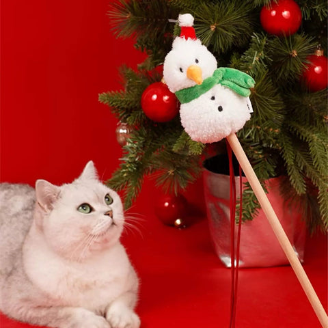 ZEZE Christmas Snowman Cat Wand - Pets Villa