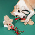 ZEZE Gingerbread Man Dog Toy with Rope - Pets Villa