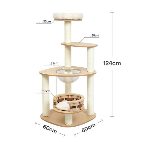 ZEZE Modern Wooden Cat Climbing Frame - Pets Villa