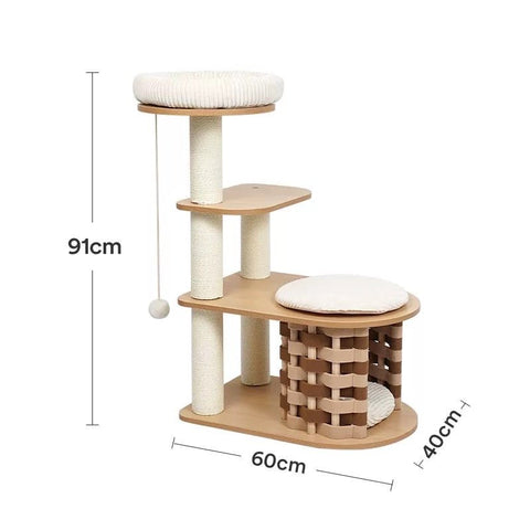 ZEZE Modern Wooden Cat Climbing Frame - Pets Villa