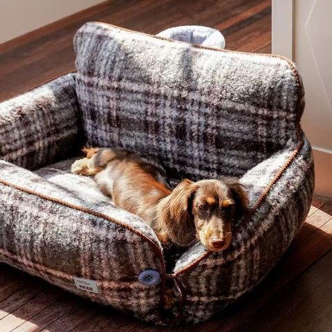 ZEZE Softer Plaid Sofa Pet Bed - Pets Villa