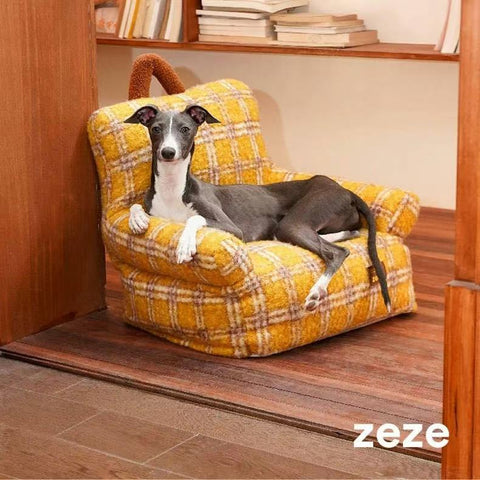 ZEZE Softer Plaid Sofa Pet Bed - Pets Villa