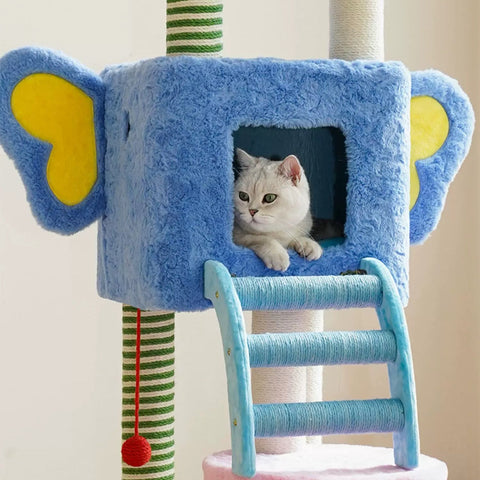 ZEZE Spring Elephant Cat Playground - Pets Villa