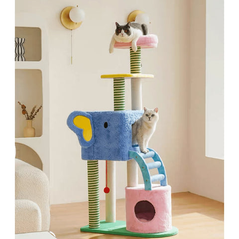 ZEZE Spring Elephant Cat Playground - Pets Villa