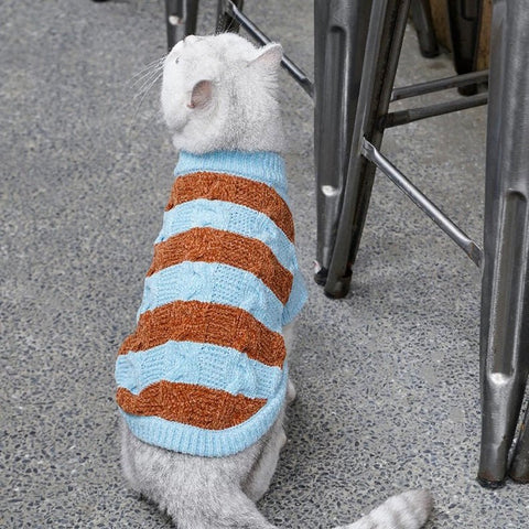 ZEZE Warmth Striped Pet Sweater - Pets Villa