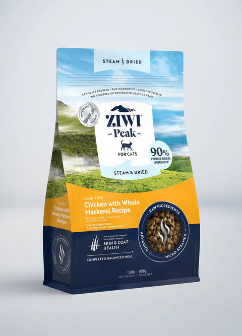 ZIWI PEAK Cat Steam Dried Chicken with Whole Mackerel - Pets Villa