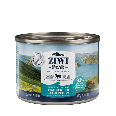 ZIWI PEAK Dog Wet Mackerel & Lamb Cans - Pets Villa