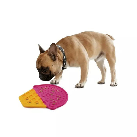 Silicone ice cream-shaped lick mat for dogs and cats with anti-slip design