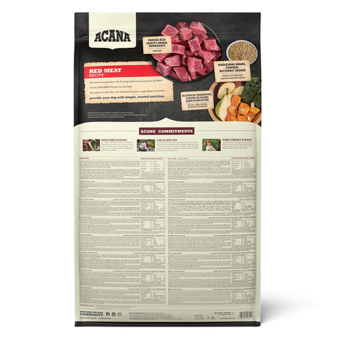 Close-up of ACANA Classic Red dry kibble pieces for dogs