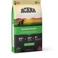 Front view of ACANA Senior Recipe dog food bag for mature dogs with chicken and flounder