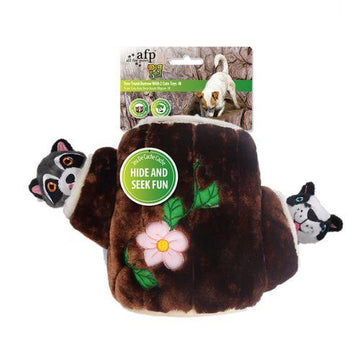 ALL FOR PAWS Dig it Tree Trunk Burrow with 2 Cute Toys