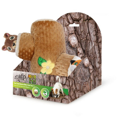 ALL FOR PAWS Dig it Tree Trunk Burrow with 2 Cute Toys - Pets Villa