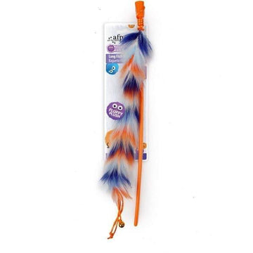 All For Paws Furry Ball Long Fluffy Wand Orange - Pets Villa