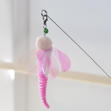 AMY&CAROL Extendable Pink Dragonfly Cat Teaser - Pets Villa