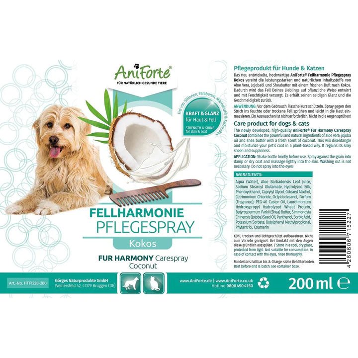 ANIFORTE Fur Harmony Care Spray Coconut - 200ml - Pets Villa