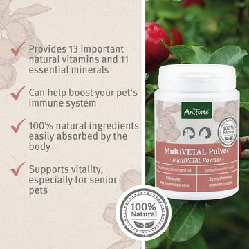 ANIFORTE MultiVETAL Powder 100g - Natural Vitamin and Mineral Supplement for Dogs & Cats