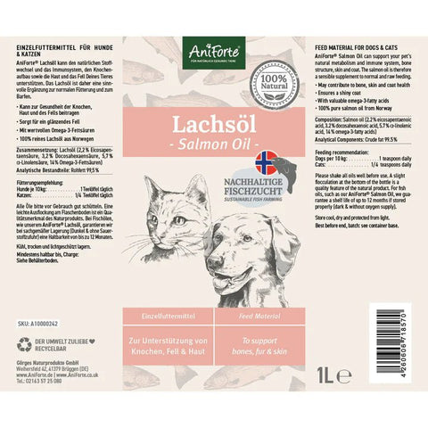 ANIFORTE Salmon Oil for Dogs & Cats - Natural Omega-3 EPA - Pets Villa