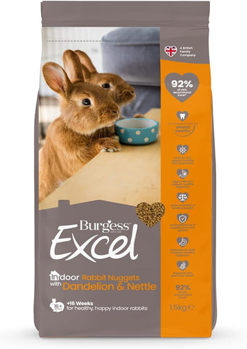 BURGESS Excel Indoor rabbit Nuggets with Dandelion and Nettle - product image. This is a product of Pets Villa.