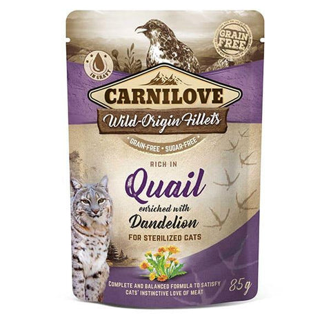 CARNILOVE Cat Pouch Quail with Dandelion - Pets Villa